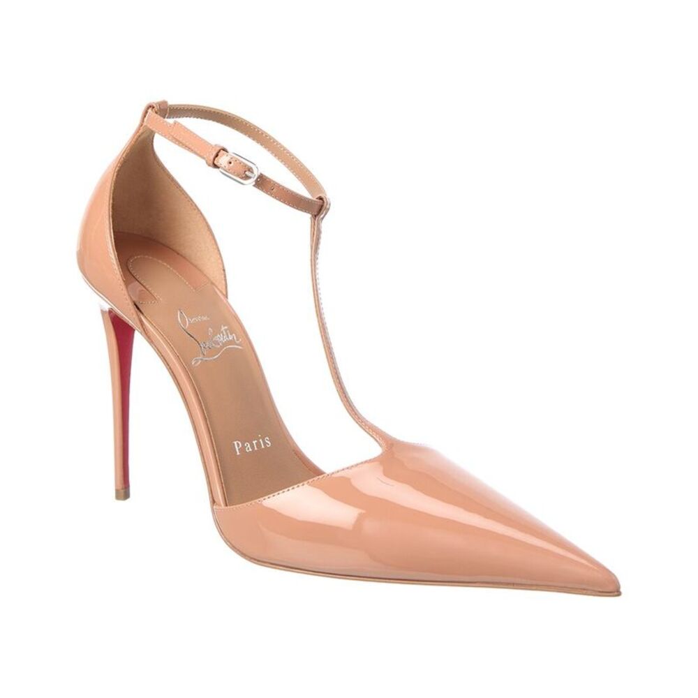 Christian Louboutin Logo Leather Pump, Beige
